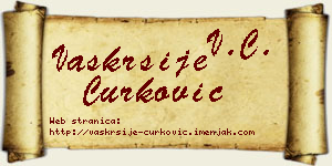 Vaskrsije Ćurković vizit kartica